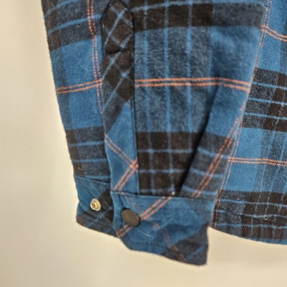 Dickies Jacket Shacket Men Large Blue Plaid Quilt Lined Workwear Flannel Button - Picture 5 of 12
